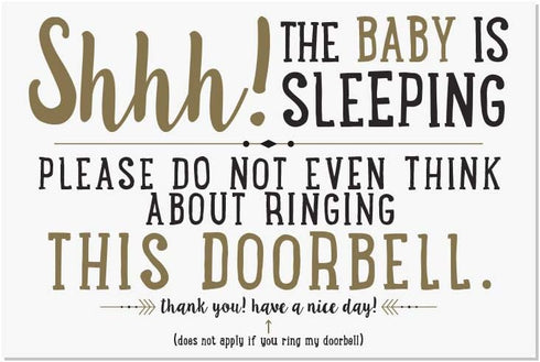 Artisan Owl Shhh! The Baby is Sleeping Door Magnet - 4x6 All Weather Made in The USA Magnet Sign (1 Magnet)...