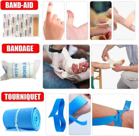 Prepared 94 Piece Small First Aid Kits for Emergency, Home, Camping, Travel, Sports, Office, Outdoor, Car, School Emergency Medical Supplies for C...