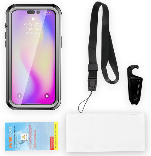 AICase for iPhone 14 Pro Case Waterproof, Clear Water Proof Shockproof Dustproof Snowproof Full Body Rugged Transparent Underwater Phone Case for ...