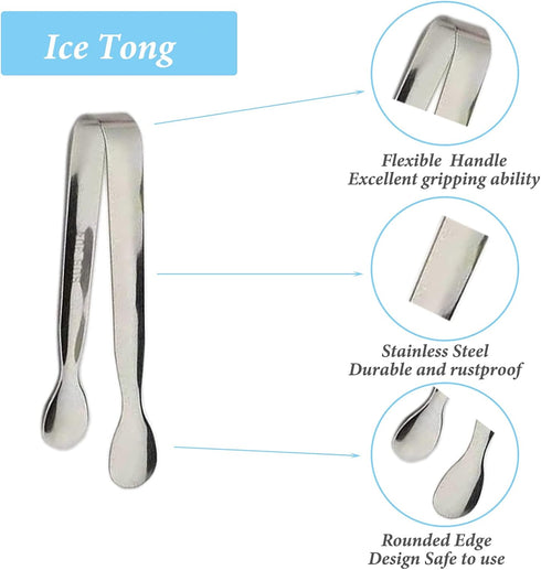 6PCS Ice Tongs Mini Sugar Tongs 4.25Inch Stainless Steel Small Serving Tongs, Small Kitchen Tiny Tongs for Appetizers,Tea Party, Coffee Bar, Desse...