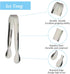 6PCS Ice Tongs Mini Sugar Tongs 4.25Inch Stainless Steel Small Serving Tongs, Small Kitchen Tiny Tongs for Appetizers,Tea Party, Coffee Bar, Desse...