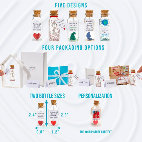 Kseniya Revta Anniversary Present for Her & Him, Romantic Gift to Boyfriend & Girlfriend, Message in Bottle I Love You Gifts Wife Husband (Key - Y...