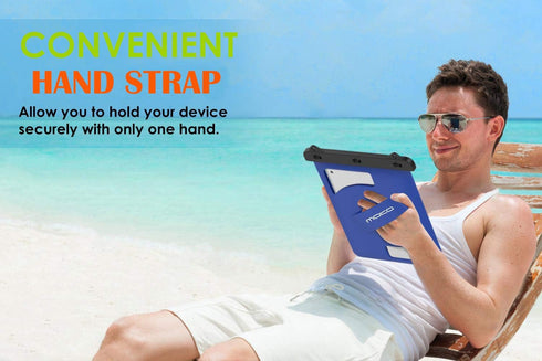 MoKo Waterproof Tablet Case, Tablet Pouch Dry Bag for iPad Mini 6, iPad 9, iPad 9.7 6/5/4/3/2, iPad Pro 9.7, iPad Air 5 10.9/3/2, Samsung Tab S4/ ...