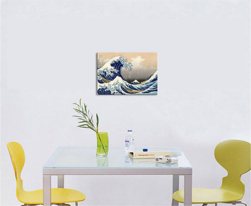 Wieco Art Great Wave of Kanagawa Katsushika Hokusai Modern Stretched and Framed Canvas Prints Artwork Abstract Landscape Pictures Paintings on Can...