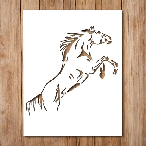 Horse Stencil - Rearing Horse Stencils Reusable for Painting on Wood, Glass, Wall, Rock, Walls, Glassware, Canvas - Rearing Horse Stencil (7x9)...