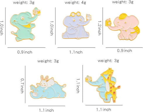Cute Elephant Enamel Brooch Pins Funny Animal Anime Cartoon Brooches Pins Kawaii Nature Outdoors Lapel Badge Brooch Pins for Lanyards Backpacks Cl...