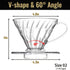 V 02 60° Cone Plastic Coffee Dripper, 1-4 Cups, Pour Over Coffee Maker, Reusable Coffee Filter Cup, Slow Brewing Accessories for Home, Cafe, Resta...