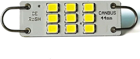 Alla Lighting Festoon 44mm 1.73" 3030 9-SMD Rigid Loop Extremely Super Bright White 561 562 567 564 LED Bulbs for Interior Map Dome Luggage Compar...