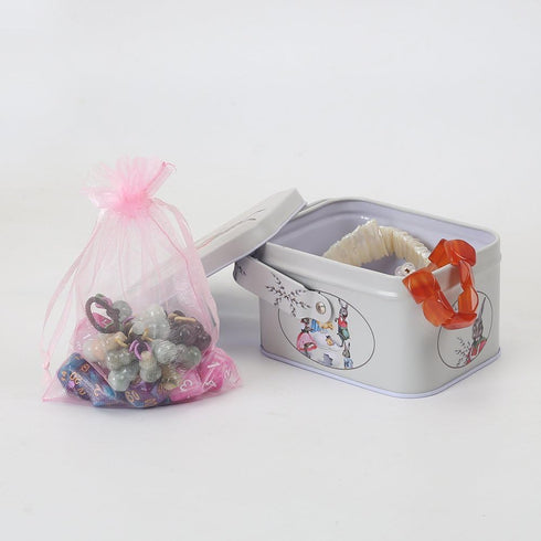 HRX Package 100pcs Pink Organza Bags,4 x 6 inches Wedding Christmas Favors Gift Drawstring Bags Jewelry Pouches...