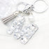 Women's Rhinestone Alphabet Letter Keychain Tassel, Simulated Pearls and Initial with Key Ring Bag Charm for Handbags...