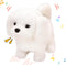 Hopearl Walking Dog Bichon Interactive Electronic Pet Plush Toy Puppy Woof and Moving Animated Nodding Head Gifts for Toddlers Birthday, White, 7'...
