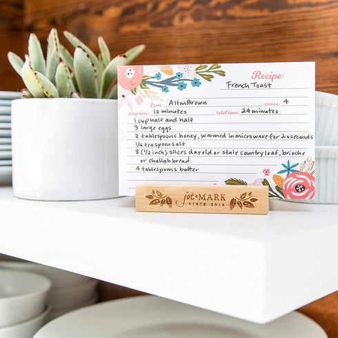 Jot & Mark Floral Recipe Cards 4x6 | Double Sided Thick Cardstock, 50 Count (Garden Floral)...