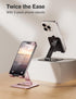 Nulaxy 2 Pack Dual Folding Cell Phone Stand, Fully Adjustable Phone Holder for Desk, Compatible with iPhone 15 14 13 12 11, Nintendo Switch, All P...