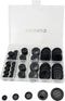100Pcs Black Sewing Buttons,4-Hole Craft Buttons, 5 Sizes,with Compartment Storage Box, Suitable for Sewing,Suit coat shirt buttons?DIY Decoration...