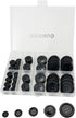100Pcs Black Sewing Buttons,4-Hole Craft Buttons, 5 Sizes,with Compartment Storage Box, Suitable for Sewing,Suit coat shirt buttons?DIY Decoration...