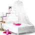 BCBYou Princess Bed Canopy Netting Mosquito Net Round Lace Dome for Twin Full and Queen Size Beds Crib with Jumbo Swag Hook (White)...