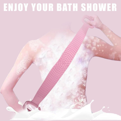 Silicone Back Scrubber for Shower - 30.7 Inches Back Washer with Handles - Exfoliating Body Scrubber Lotion Applicator for Men and Women Skin Heal...