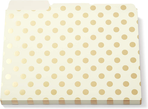 Kate Spade Gold Foil Dots File Folders set of 6...