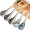 5pcs Asian Soup Spoon, Ceramic Chinese Soup Spoons, Deep Oval Hook Non-slip Japanese Spoons for Rice Ramen Pho Miso Soup Wonton Noodle, Luck and P...