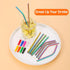 Lazycorner 16 Pcs Short Metal Straw, 6mm 5.5" 6.5" Kids Reusable Straw Silicone Tips Cleaner, Mini Small Stainless Steel Straws Fit 8 10 12 oz Tum...