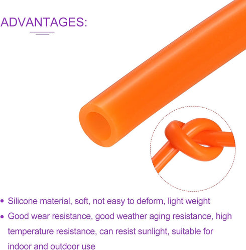 DMiotech 5/32" ID 1/4" OD 3.3 Feet Silicone Tube Orange Industrial Silicone Tubing for Water Air Pump...
