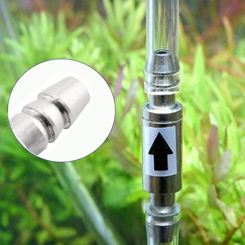 2 PCS Stainless Steel One Way Check Valve,Air CO2 Line Tubing Regulator for Anti-Backflow Non-Return in Aquarium System...