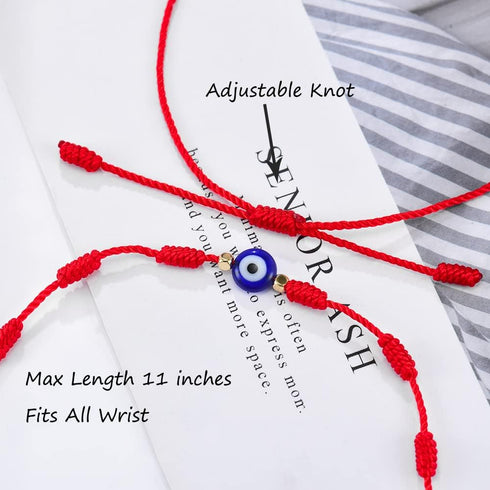 Tarsus (Ver.3) Evil Eye 7 Knot Lucky Bracelets Adjustable Red String Amulet for Women Men Boys & Girls...