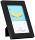 TheDisplayGuys - Square Profile Wooden Picture Frame with Tempered Glass - 4" x 6" with Easel - 2-Pack - Black...