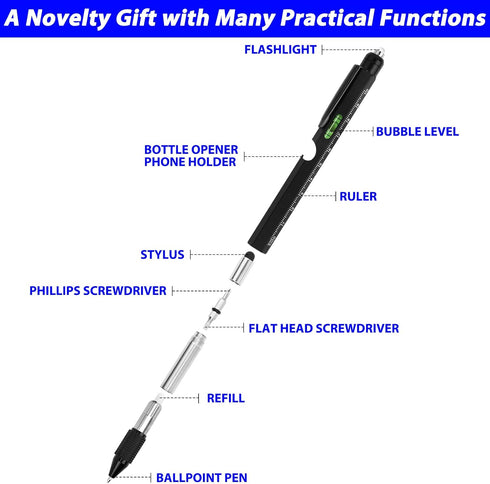 Pen Gifts for Men, Cool Gadgets 9 in 1 Multitool Pen, Stocking Stuffers for Men Women, Useful Gadgets Gift for Him Dad Husband Women on Christmas,...