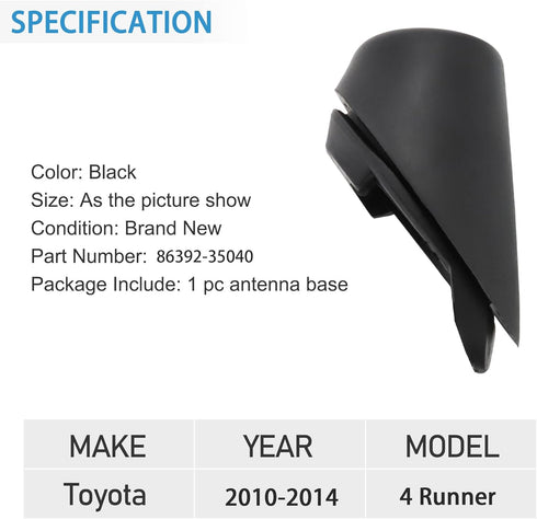 Anina 86392-35040 Antenna Ornament for Toyota 4 Runner 2010 2011 2012 2013 2014 Rubber Antenna Base Bezel Car Radio Antenna Mount Grommet Topper...