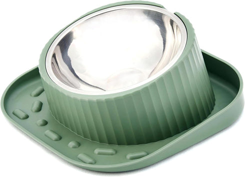 Stainless Steel Dog Bowls, Cat Bowls, Non-Spill, Ergonomic Design, Detachable for Easy Cleaning, Anti-slip Base, Durable, Dishwasher Safe, Rust Re...