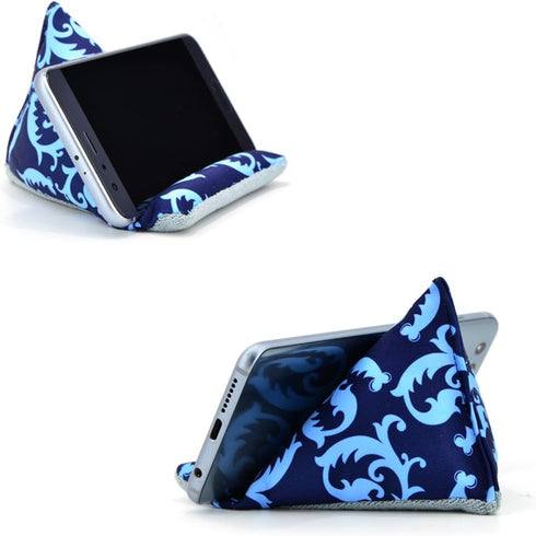 Phone Holder for Desk Phone Pillow Stand for iPhone 15 16 pro, Handmade Fabric Phone Stands Bean Bag Phone Holder for iPhone 13 (Blue)...