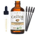 Castor Oil 4oz, USDA Certified Organic 100% Pure, Stimulate Growth for Eyelashes, Eyebrows, Hair. Skin Moisturizer & Hair Treatment Starter Kit...