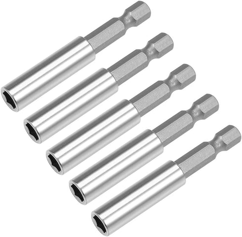 uxcell 5 Pcs 1/4 Inch Hex Shank by 2.36 Inch Magnetic Bit Holder Extension, Quick Release Screwdriver Drill Bit Power Tool...