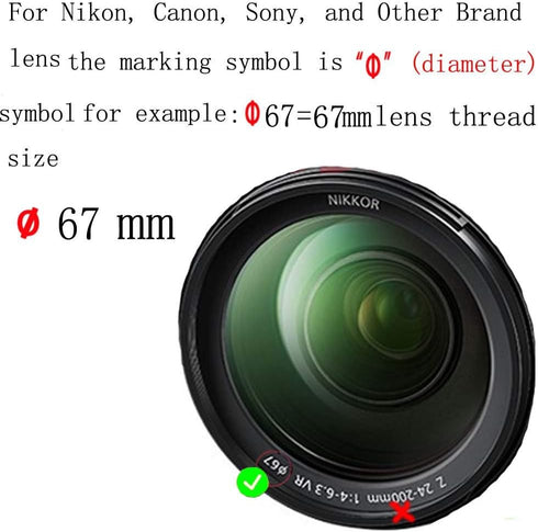 67mm Lens Cap 2pcs with Lens Cap Leash Hole Bundle for Canon for Nikon for Sony DSLR and Other Brand of Cameras Lens...