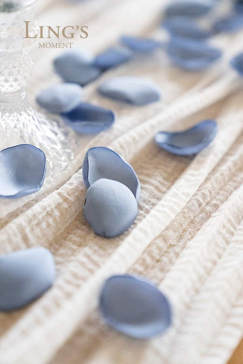Ling's Moment Rose Petals, Silk Flower Petals for Wedding/Aisle/Flower Girl Baskets/Table Centerpiece Décor,etc.Dusty Blue Baby Blue 200pcs...