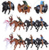 Western Figures, Model Action Figures, Horse Riding Plastic Indians Figurines Figures Playset, 8 Pieces...