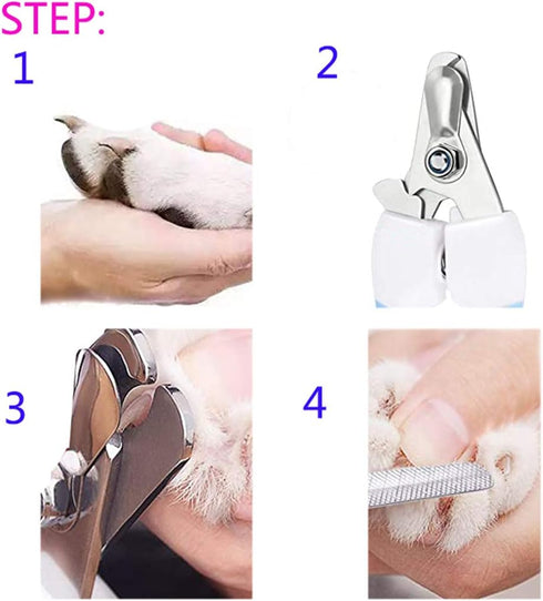 Pet Nail Clippers and Trimmer with Free Nail File Sturdy Non Slip Handles Professional Safety Guard to Avoid Over-Cutting for Cat Dog Puppy Rabbit...