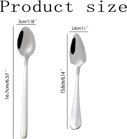 Stainless Steel Grapefruit Spoons Serrated Edge Grapefruit Spoon 2pcs Grapefruit and Dessert Spoon Kitchen Tools for Citrus Fruits Kiwi Lemon Appl...