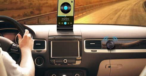 Bluetooth 5.0 Car Kit, AUX Bluetooth Adapter for Car with Ground Loop Noise Isolator for Handsfree Talking and Music Streaming, Wireless Bluetooth...