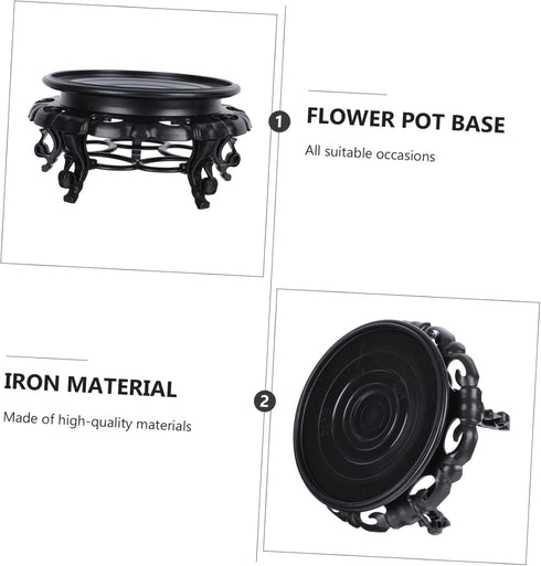 1pc Tray Flower Stand Flower Pots Outdoor Metal Shelf Brackets Circle Vase Fish Tank Stand Fish Bowl Stand Metal Plant Rack Resin Display Stand Di...