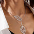 Aukmla Boho Leaf Necklace Silver Pendant Necklaces Chain Jewelry for Women...