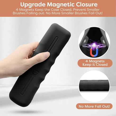 3Pack Travel Silicone Makeup Brush Case Bag Soft Cute Portable Cosmetic Brushes Holders,Waterproof Makeup Brushes Organizer for Traveling with Mag...