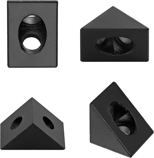 JiGiU 10PCS Triangle Angle Sharp Corner Bracket, Black Angle Sharp Corner Bracket Connector for 6mm Slot Aluminum Extrusion Profile 2020 Series 3D...