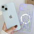 Ownest Compatible for iPhone 15 Case, Magnetic Fitting for MagSafe for Clear Frosted PC Back 3D Flowers Floral Girls Woman and Soft Silicone Slim ...