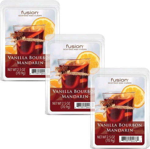 FUSION by Scentsationals Scented Wax Fragrance Melts - Vanilla Bourbon Mandarin - Wax Cubes Pack, Home Warmer Tart, Electric Wickless Candle Bar A...