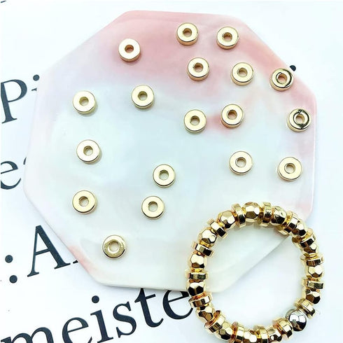 1200 Pieces 6mm Gold Disc Rondelle Spacer Beads for Bracelet Necklace DIY Crafts...