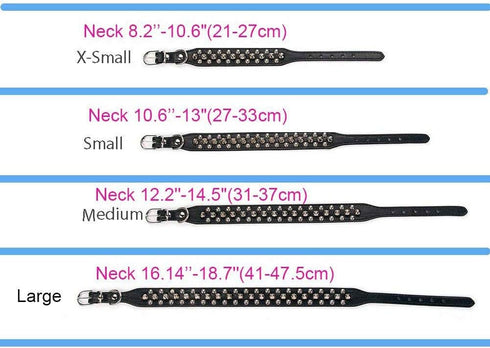 Spiked Studded Dog Collar, Adjustable Soft Leather Puppy Collar for Small Medium Dogs Bulldog Pitbull Mastiff Poodle Boxer (XS, Black-2)...