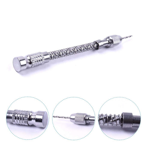Manual Hand Drill Pin Vise + 20pcs Mini Drill Bit Set + 2pcs Drill Bit Chuck, Spiral Hand Push Drill Chuck Twist Bit Micro Tool for Jewelry Making...
