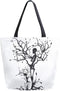 Naanle Skull Canvas Tote Bag Large Women Casual Shoulder Bag Handbag, Tree of Life Reusable Multipurpose Heavy Duty Shopping Grocery Cotton Bag fo...